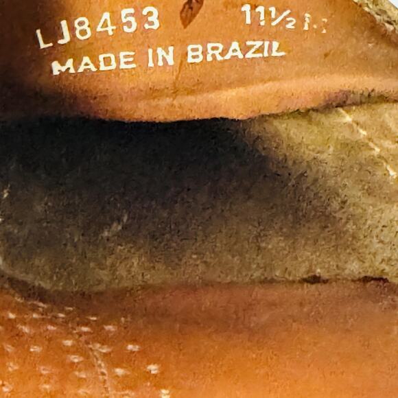 GH Bass & Co Shoes Mens 11.5 Brown Leather Woven Tassel Loafers Moc Toe Slip On - Picture 10 of 11